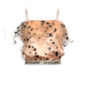 Le voliere satin and sheer top.